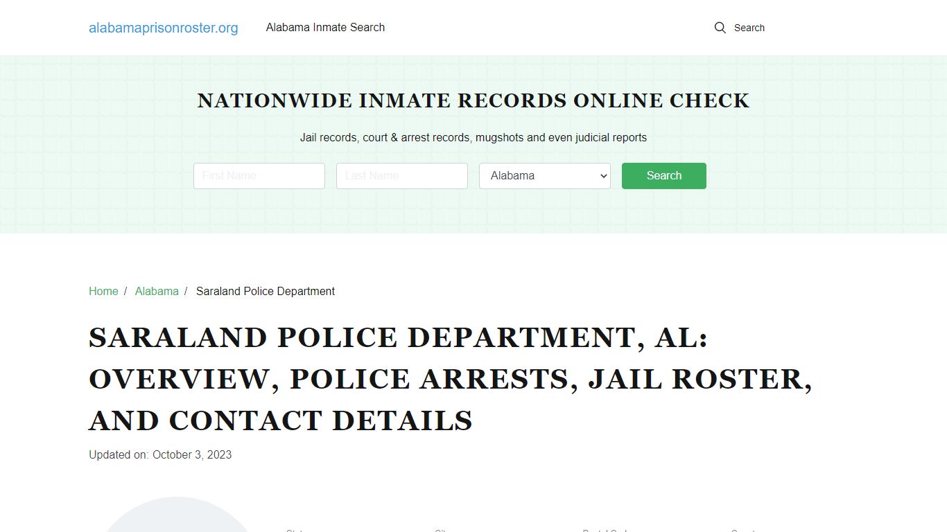 Saraland Police Department, AL: Police Arrests, Jail Roster, and ...